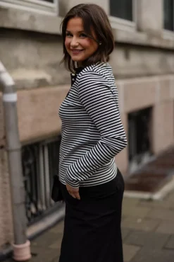 Alessia Long Sleeve Tee Cream And Black Stripe^ANINE BING Online