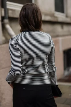 Alessia Long Sleeve Tee Cream And Black Stripe^ANINE BING Online