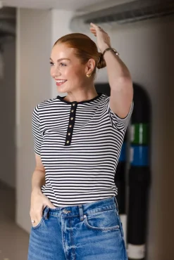 Alessia Tee Cream And Black^ANINE BING Hot