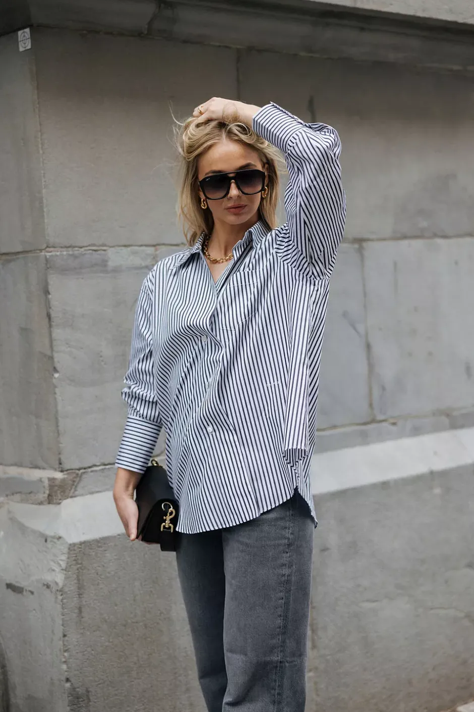Asymmetric Shirt Black White^DAGMAR Best