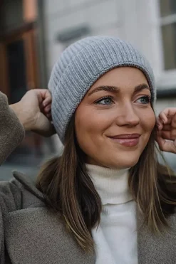 Beanie Merino Wool Grey Melange^THE PRODUCT Hot