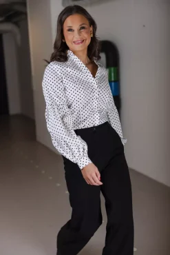Bella Shirt White With Black Dots^HIIL STUDIO Clearance