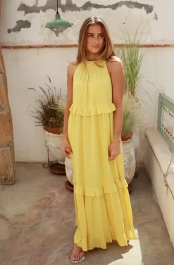 Bianca Long Dress Lemon^NECTAR Outlet