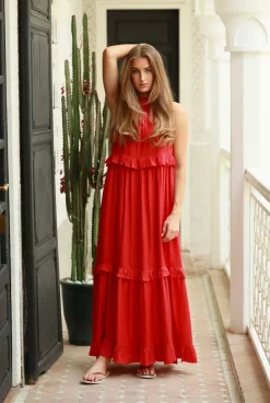 Bianca Long Dress Summer Red^NECTAR Fashion