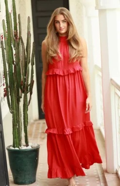 Bianca Long Dress Summer Red^NECTAR Fashion