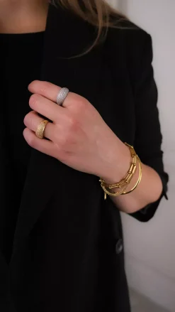 Bold Crystal Ring Gold^HIIL STUDIO JEWELRY Hot
