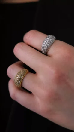 Bold Crystal Ring Silver^HIIL STUDIO JEWELRY Outlet