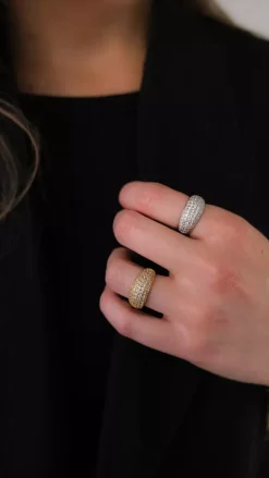 Bold Crystal Ring Silver^HIIL STUDIO JEWELRY Outlet