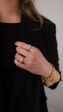Bold Crystal Ring Silver^HIIL STUDIO JEWELRY Outlet