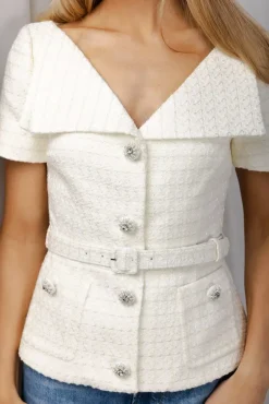 Boucle Top Cream^SELF-PORTRAIT Online