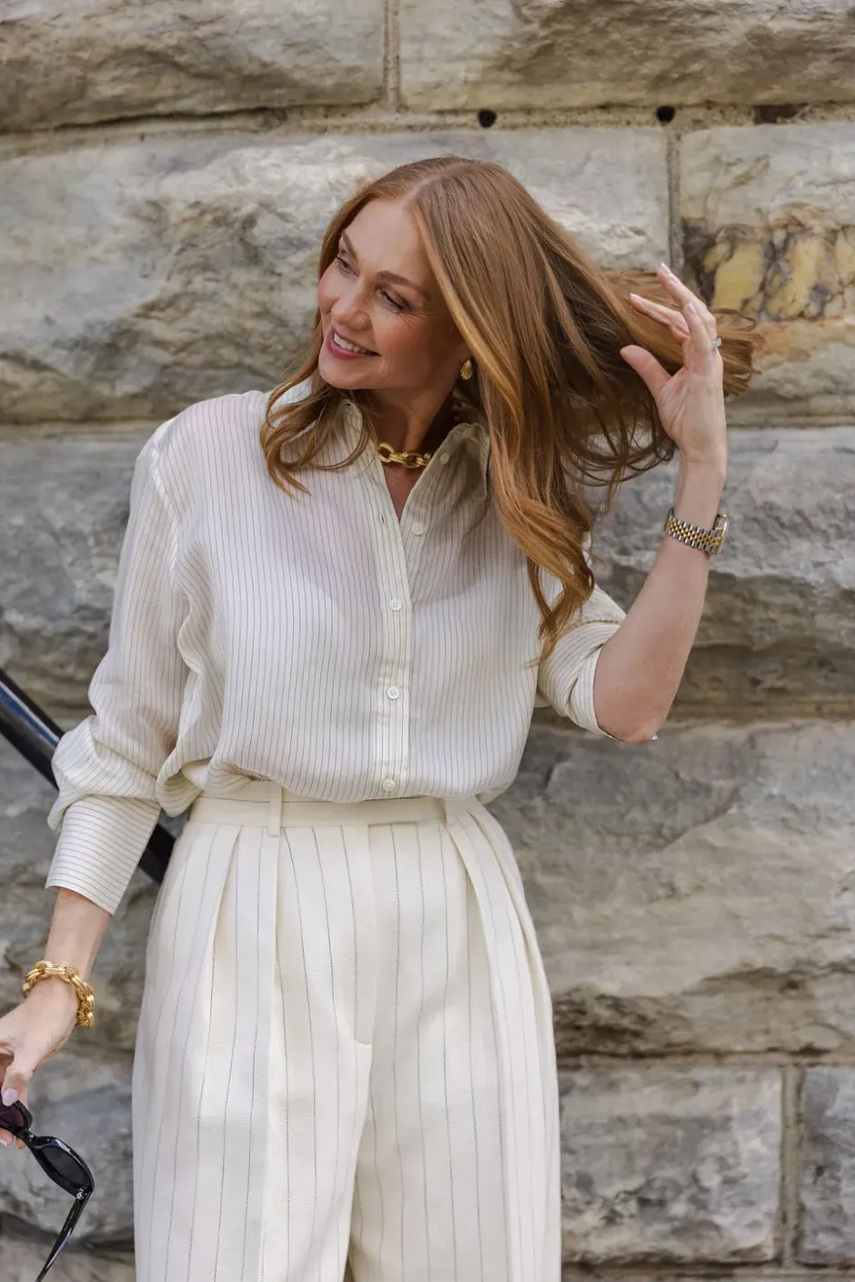 Bridget Shirt Ivory And Black Pinstripe^ANINE BING Sale