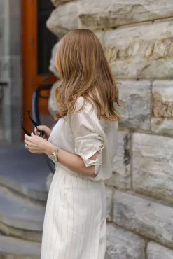 Bridget Shirt Ivory And Black Pinstripe^ANINE BING Sale