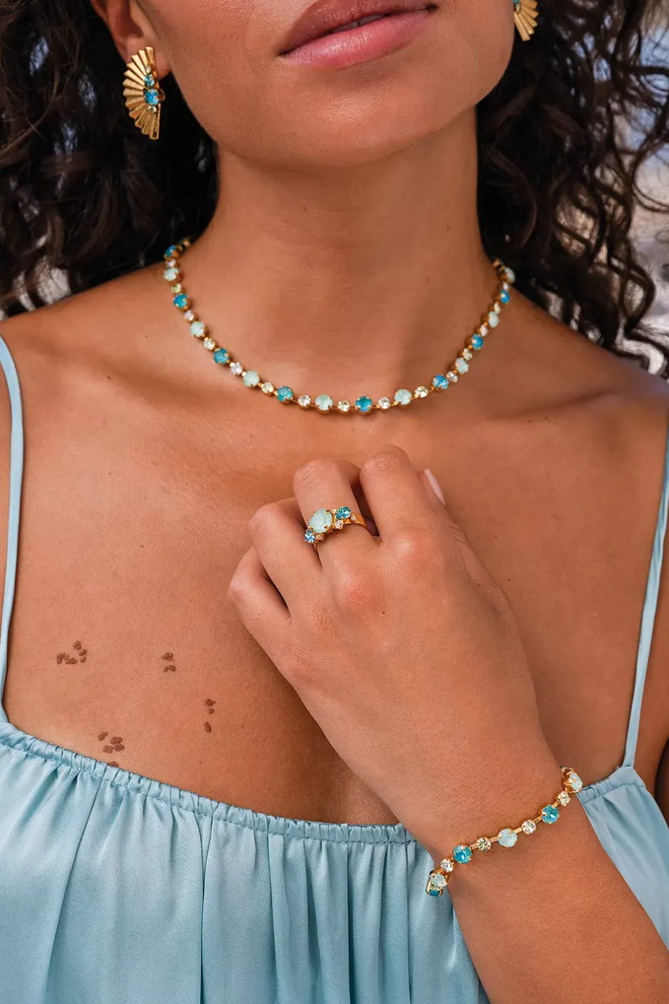Calanthe Bracelet Gold Laguna Combo^CAROLINE SVEDBOM Sale