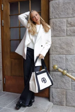 Cara Tote Natural Canvas With Black^ANINE BING Fashion