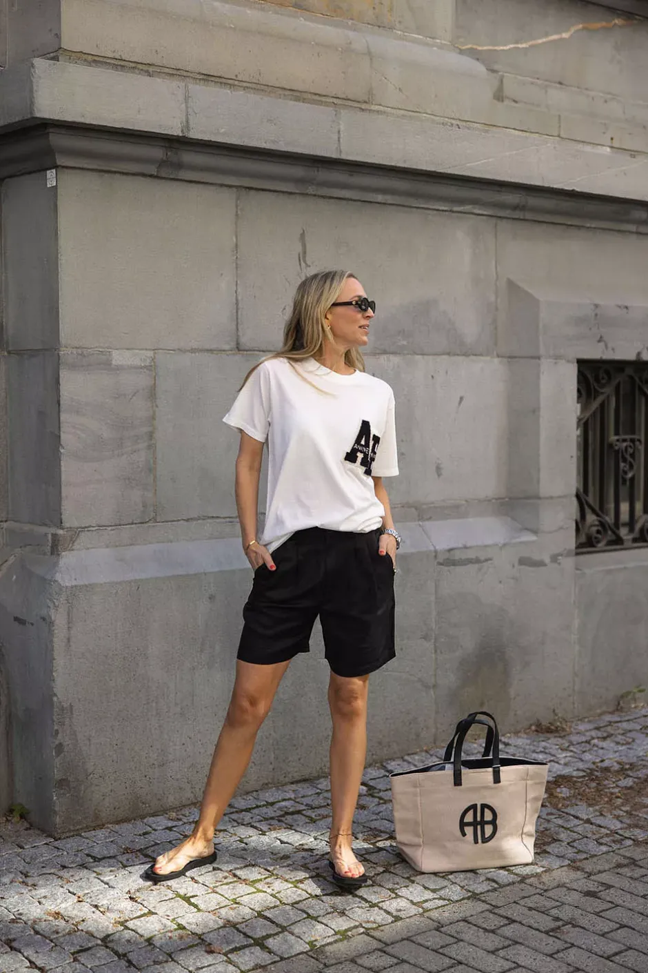 Carrie Shorts Black Linen Blend^ANINE BING New
