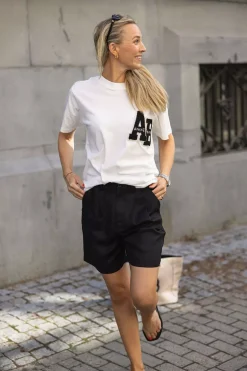 Carrie Shorts Black Linen Blend^ANINE BING New