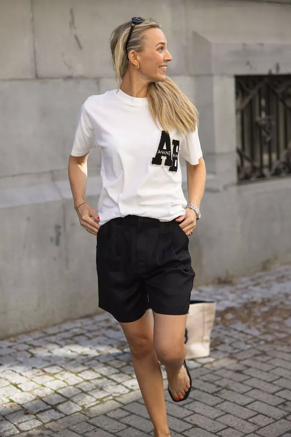 Carrie Shorts Black Linen Blend^ANINE BING New