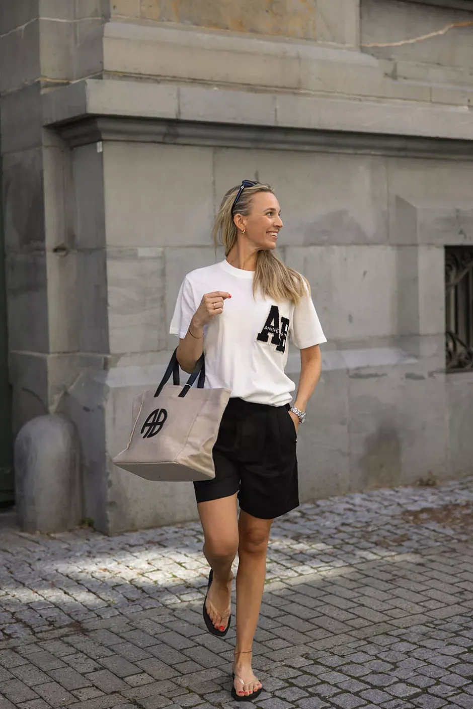 Carrie Shorts Black Linen Blend^ANINE BING New