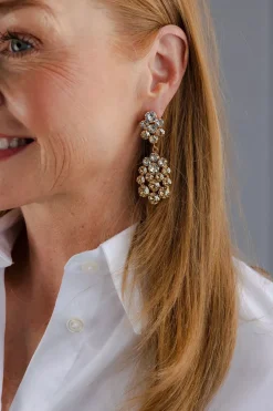 Celena Earrings Gold Crystal/Golden Shadow^CAROLINE SVEDBOM Best