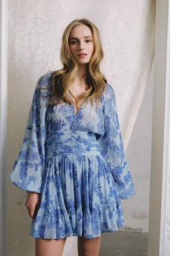 Chiffon Mini Dress Sky Blue^BY TIMO New