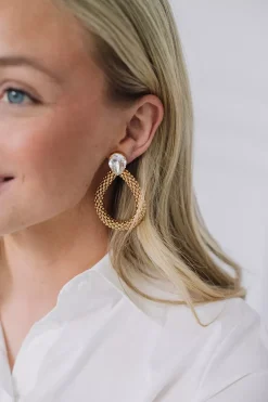 Classic Rope Earrings Gold Crystal^CAROLINE SVEDBOM New