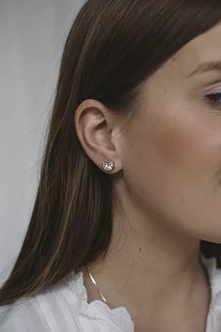 Classic Stud Earring Silver Rhodium/Crystal^CAROLINE SVEDBOM Hot