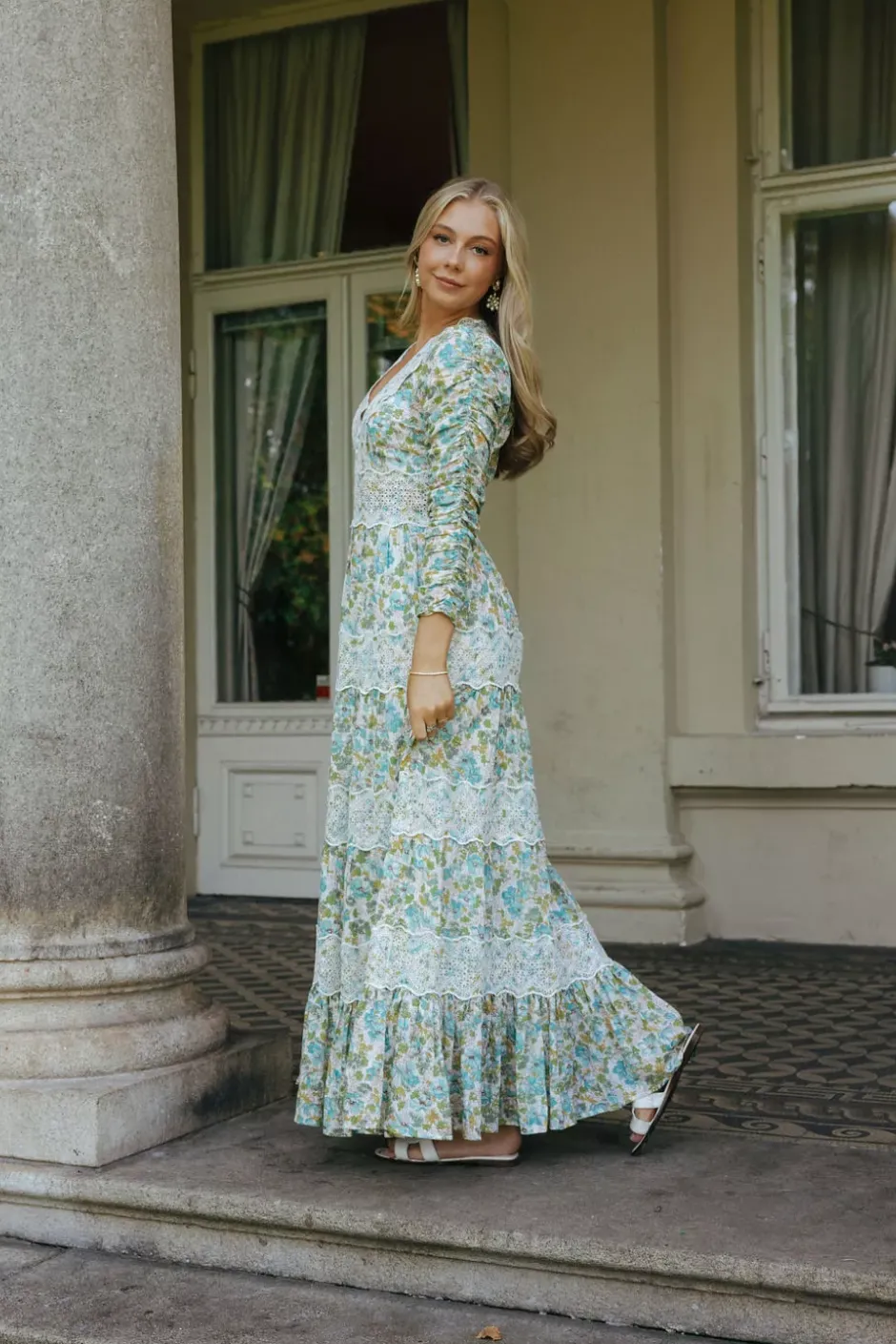Cotton Slub Maxi Dress Anemone Field^BY TIMO Hot