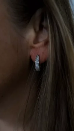 Crystal Hoops Silver^HIIL STUDIO JEWELRY Best