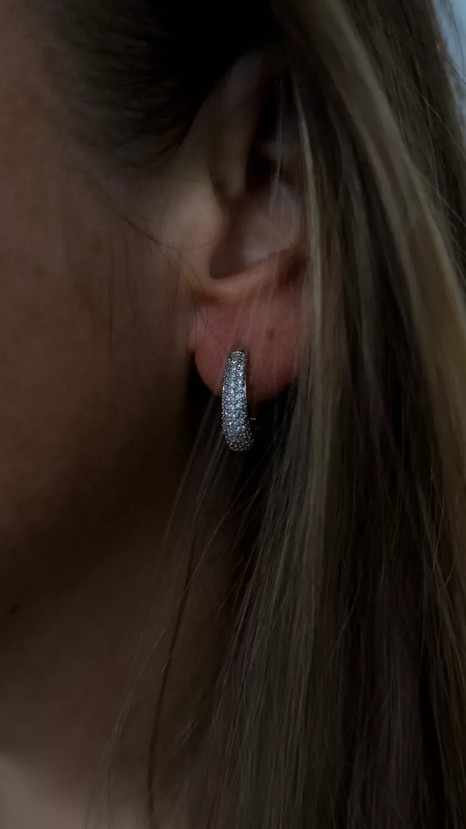 Crystal Hoops Silver^HIIL STUDIO JEWELRY Best