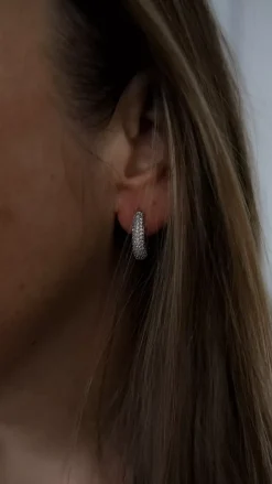 Crystal Hoops Silver^HIIL STUDIO JEWELRY Best