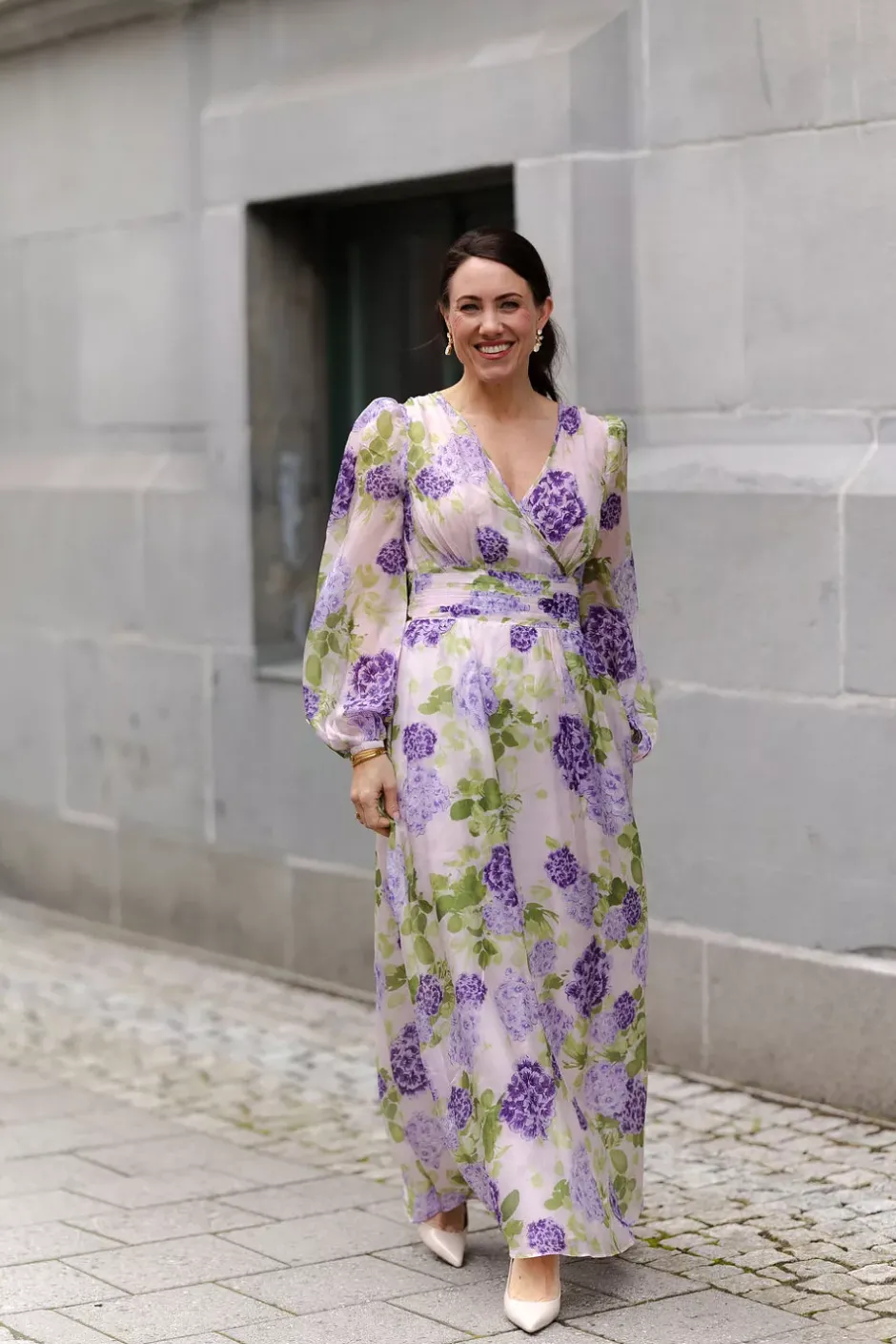 Cupro Tieband Gown Purple Flow^BY TIMO New