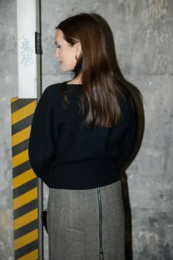 Curved Knit Black^DAGMAR New