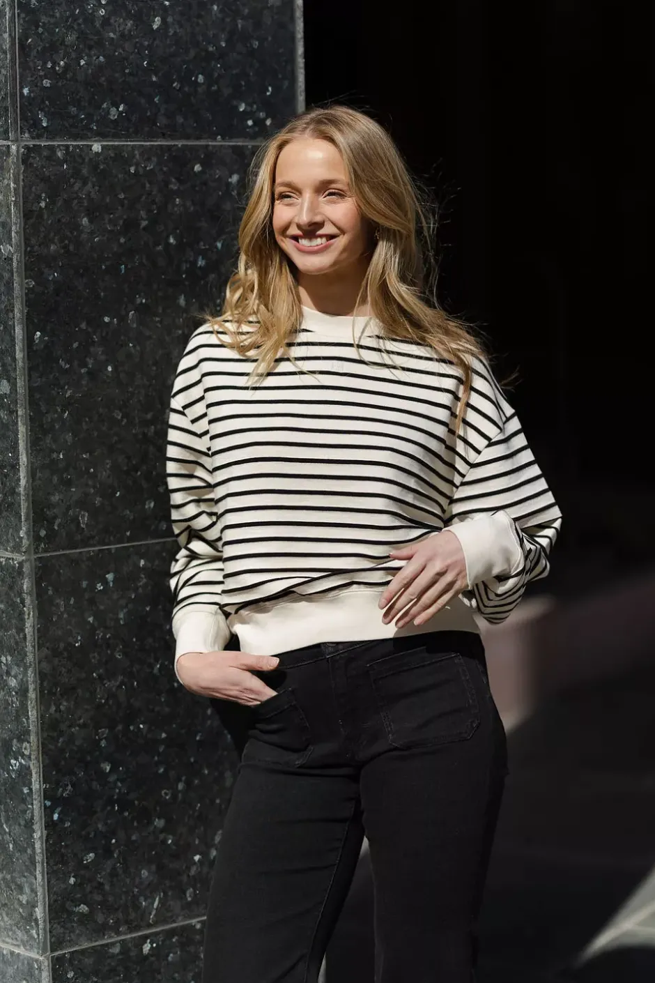 Dean Sweatshirt Black Stripe French Terry^ANINE BING Discount