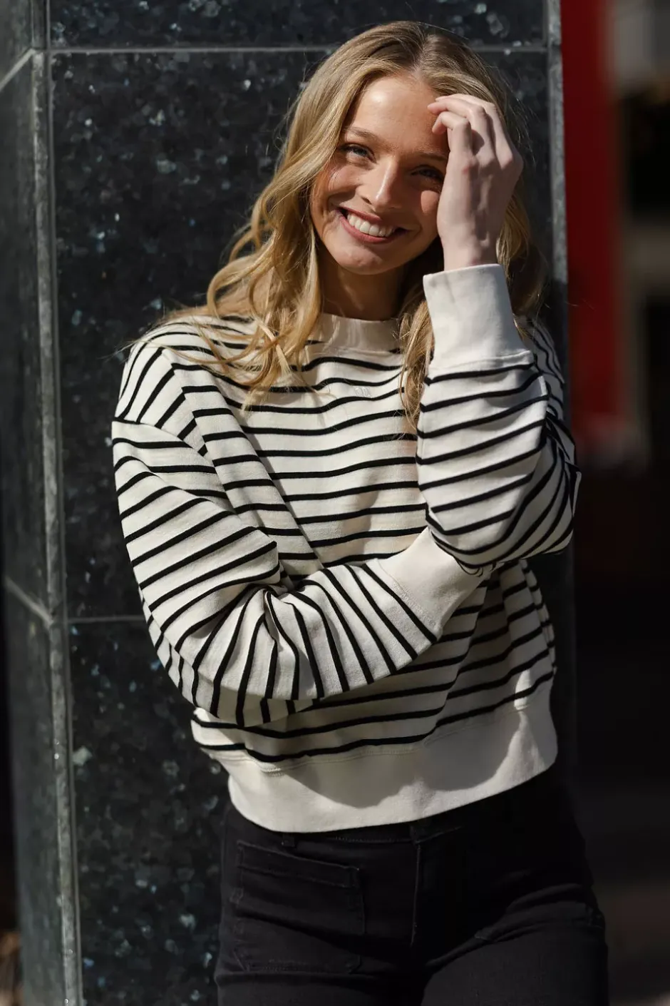 Dean Sweatshirt Black Stripe French Terry^ANINE BING Discount