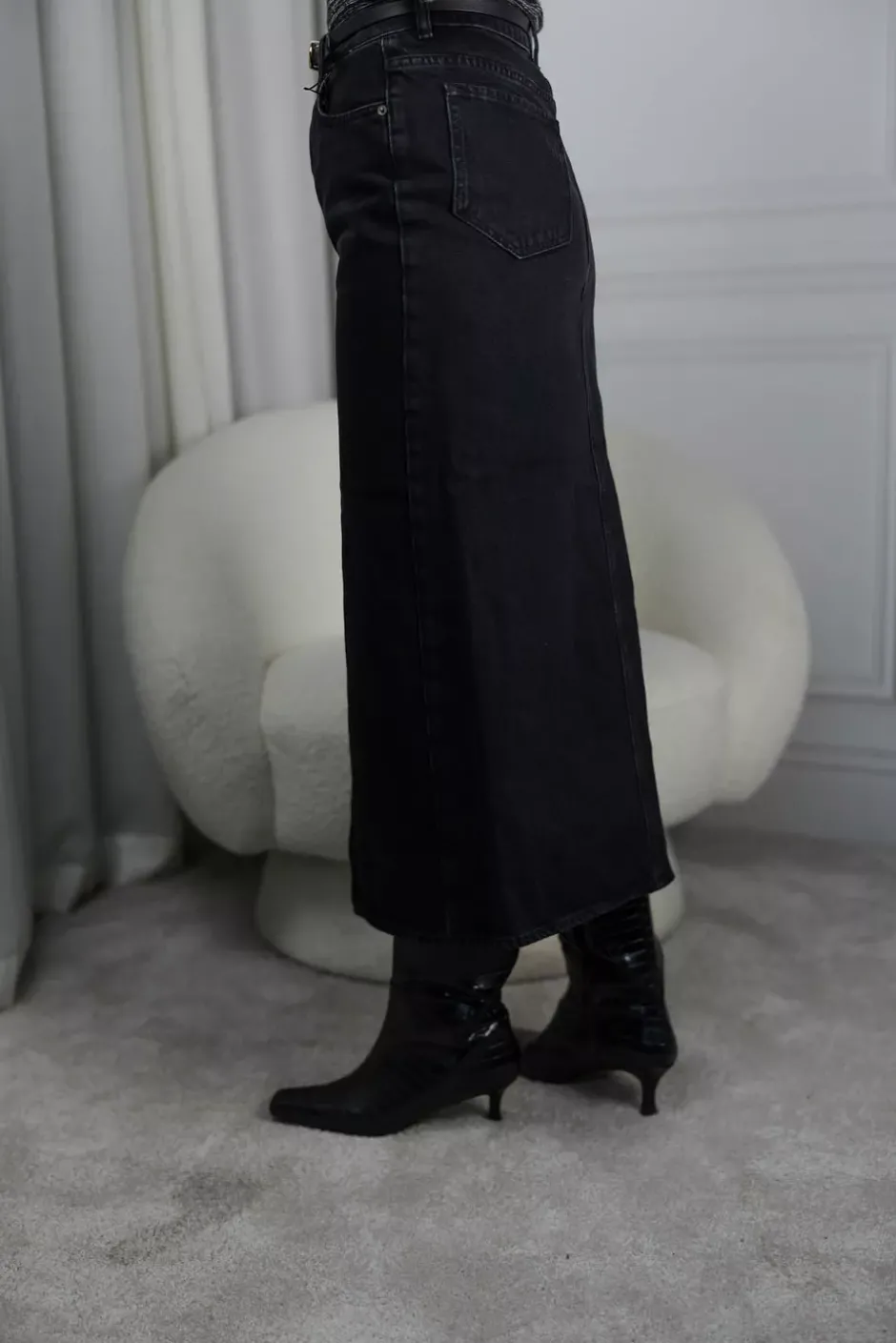 Denim Long Skirt Black^HOLZWEILER Fashion