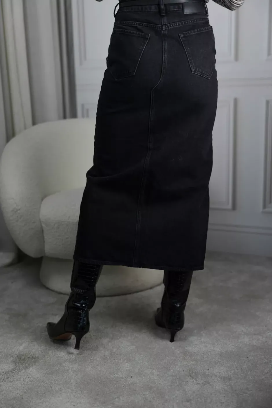 Denim Long Skirt Black^HOLZWEILER Fashion