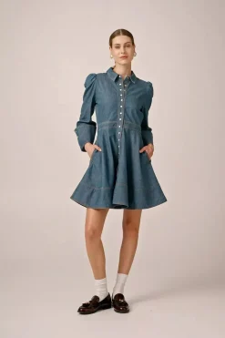 Denim Mini Dress French Blue^BY TIMO Fashion