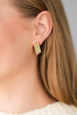 Diagonal Coil Earrings Gold^ANINE BING Fashion