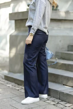 Dori High Trousers Navy Pinstripe^SAND Hot