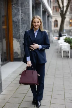 Dori High Trousers Navy Pinstripe^SAND Hot