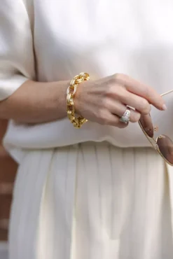 Double Link Chain Bracelet Gold^ANINE BING Fashion