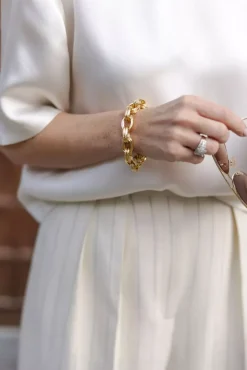Double Link Chain Bracelet Gold^ANINE BING Fashion