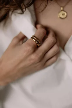 Double Ring Gold^HIIL STUDIO JEWELRY Outlet