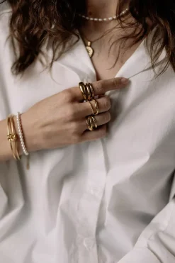 Double Ring Gold^HIIL STUDIO JEWELRY Outlet