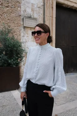 Elfie Blouse White With Black Dots^HIIL STUDIO Fashion