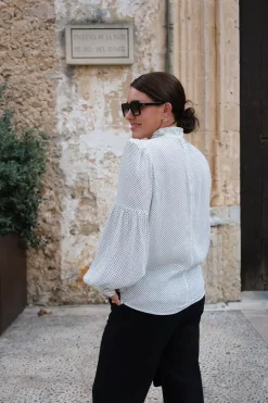 Elfie Blouse White With Black Dots^HIIL STUDIO Fashion