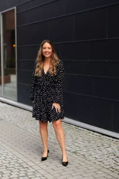 Elisabeth Dress Black White Flowers^CARMA COLLECTION Best