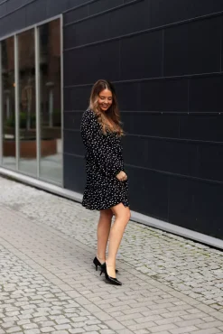 Elisabeth Dress Black White Flowers^CARMA COLLECTION Best