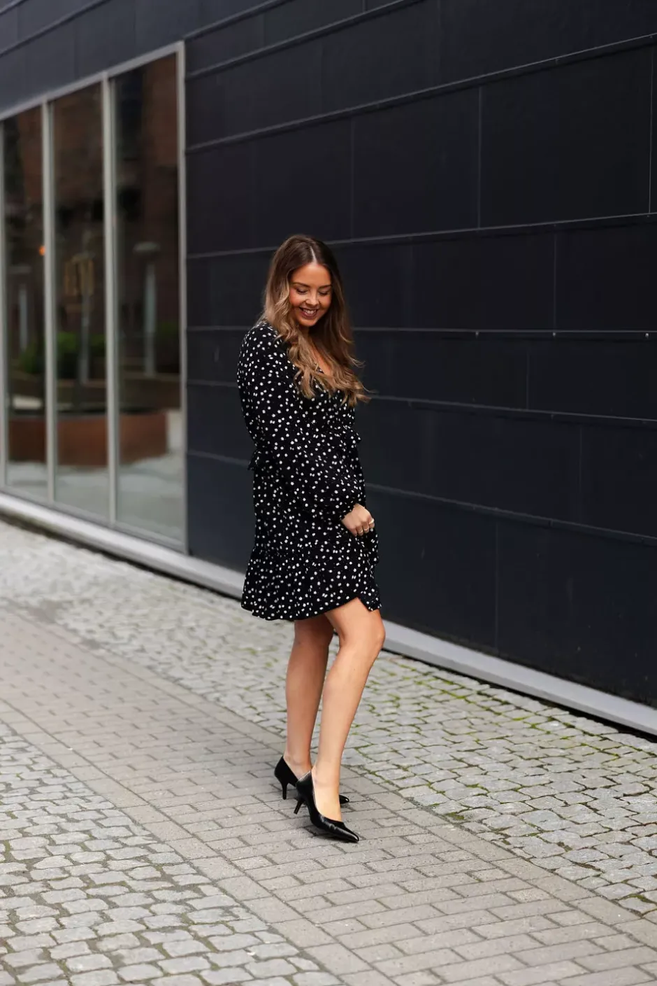 Elisabeth Dress Black White Flowers^CARMA COLLECTION Best