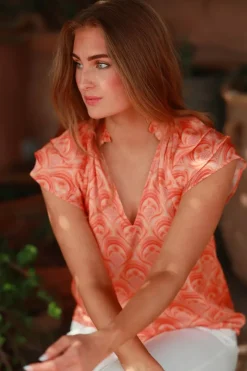 Ella Blouse Peach Fan^NECTAR Best